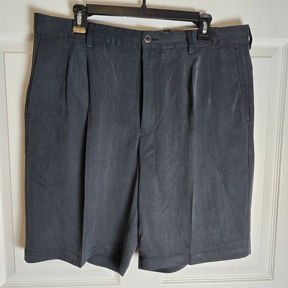 Tommy Bahama Havana Herringbone Pleated‎ Silk Shorts Men's 35 - Picture 1 of 7